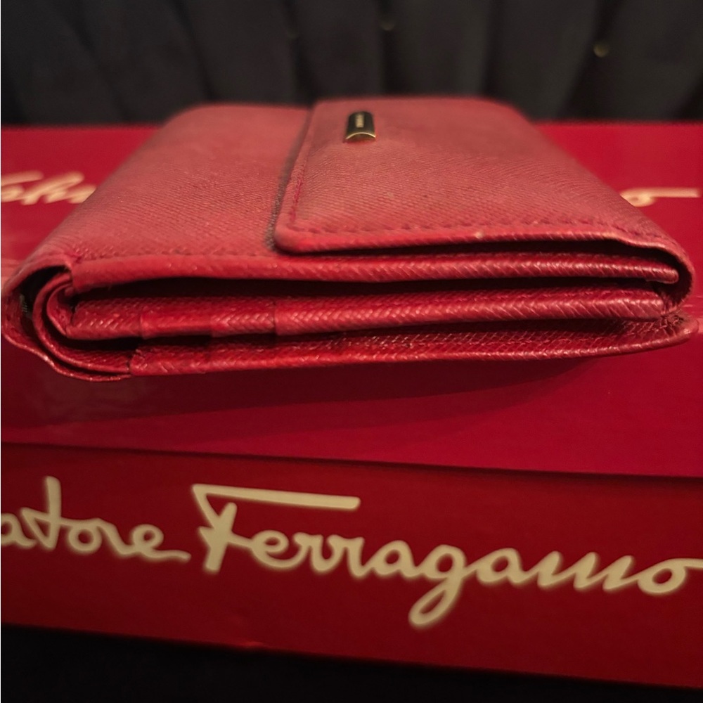Burberry Red Leather Wallet - Picture 2 of 7